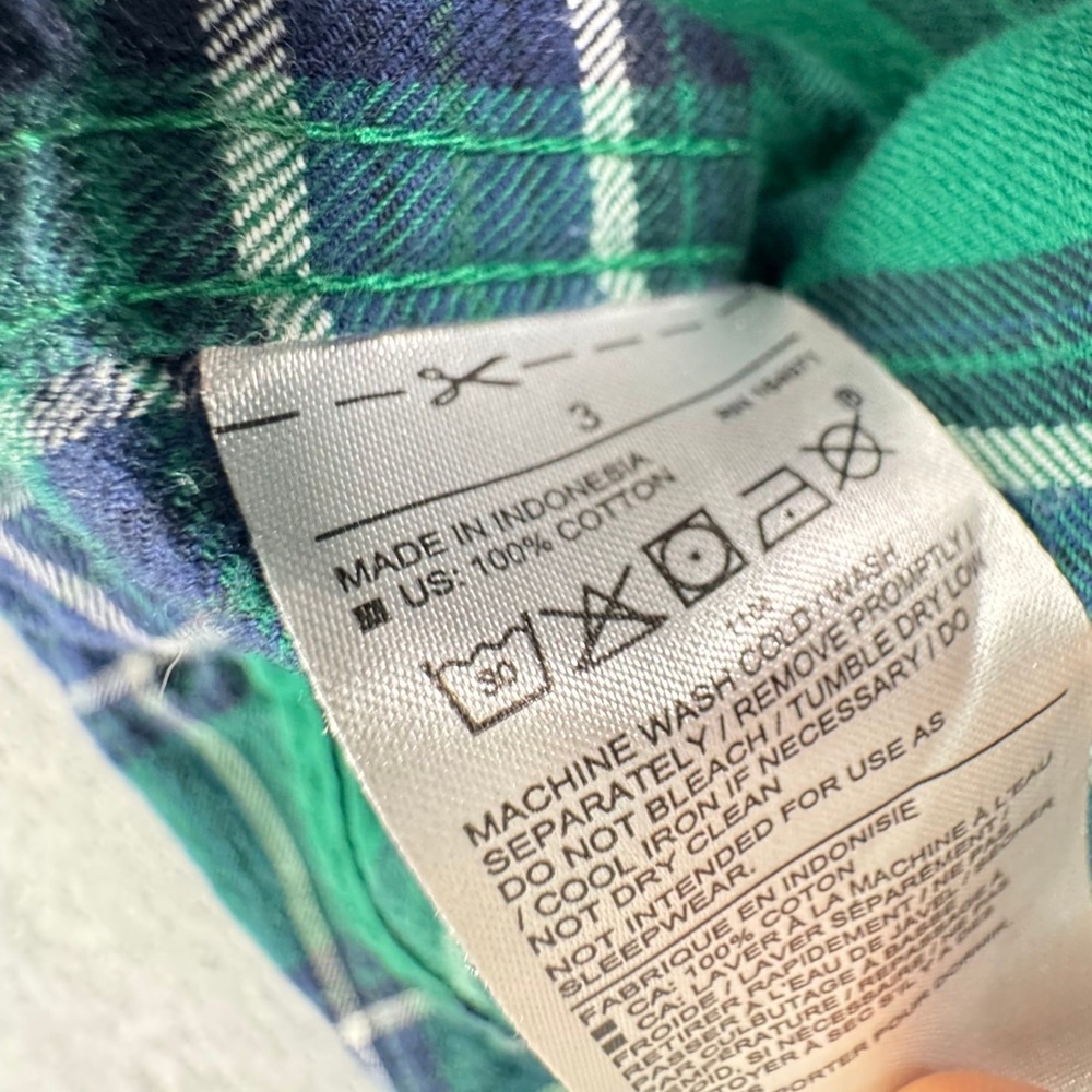 Janie and Jack Shirt Boys 3 3T Blue Green Plaid Button Down Long Sleeve - Picture 5 of 6